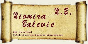 Miomira Balević vizit kartica